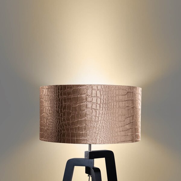 Lampada da terra nera con paralume in velluto effetto coccodrillo 50 cm - Puros