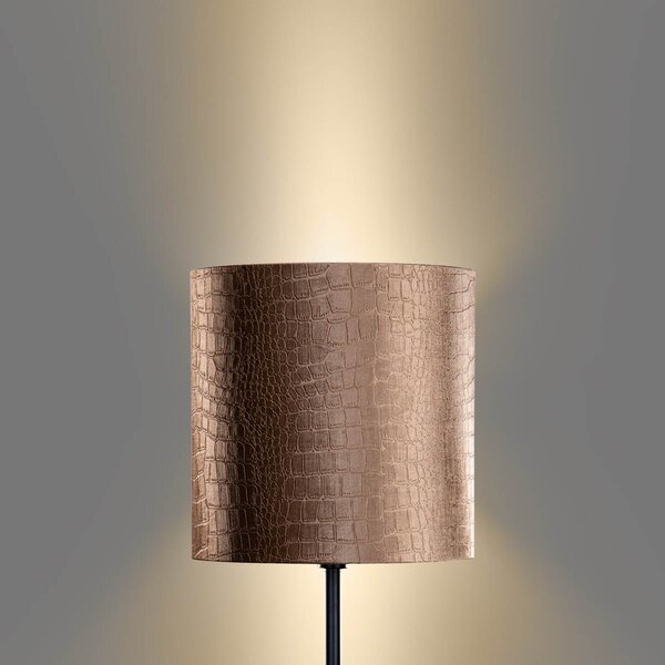 Lampada da terra nera con paralume in velluto stampa coccodrillo 40 cm - Simplo