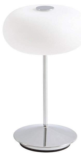 Lampada da tavolo a LED ricaricabile Lucande Anoria, cromata/bianca, vetro IP44 USB