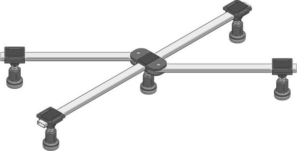 Piedino per piatti doccia mabo Sanitec DWF GIGA flat 101325 per piatti doccia da 750 x 800 a 1000 x 1000 mm