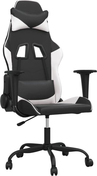 VidaXL Sedia da gioco in ecopelle bianca e nera