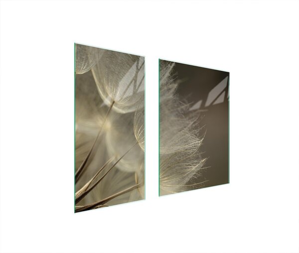 Piastre copri fornelli 2 pezzi 75x52 Copri piano cottura in Vetroceramica tagliere in vetro grigio dente di leone