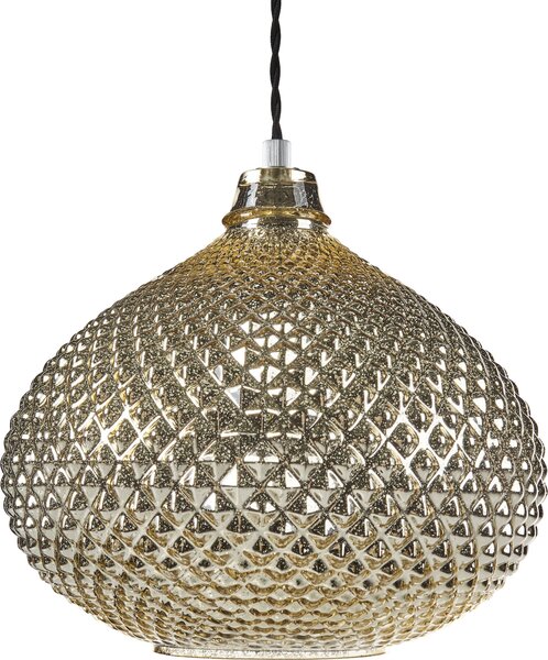 BELIANI Lampada da soffitto oro 88 cm paralume in vetro lucido