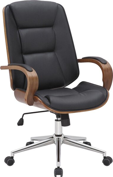 Sedia da ufficio direzionale - Sedia in pelle - Comfort ergonomico, design | Colore: noce/nero