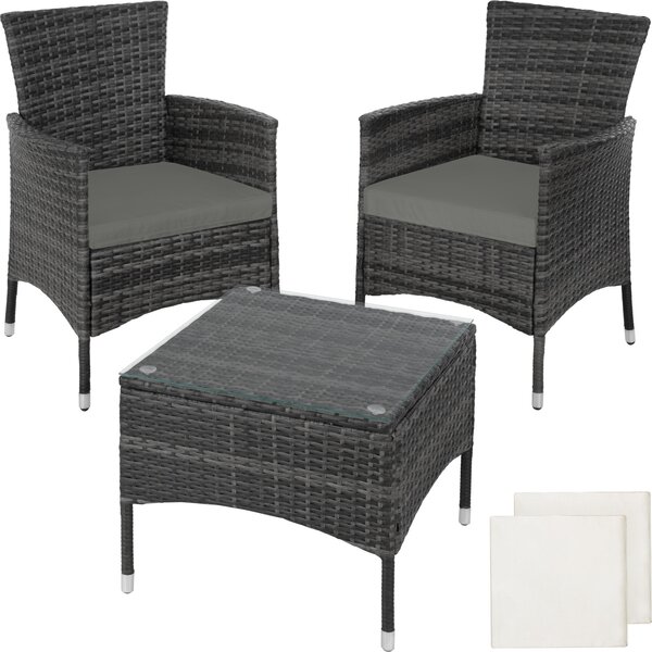 Tectake® Lucerna set in rattan per 2 persone
