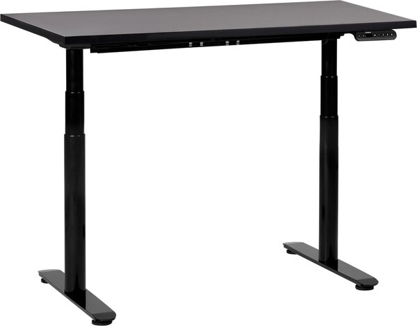 BELIANI Scrivania regolabile in altezza piano nero struttura in acciaio nero 120 x 72 cm regolazione elettrica in altezza ufficio moderno