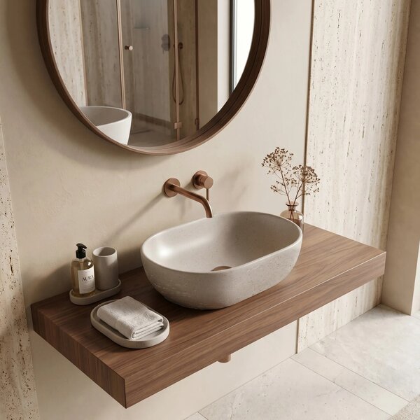 Lavabo da appoggio Rea Mira Greige