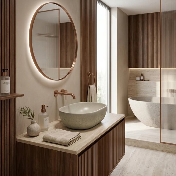 Lavabo da appoggio Rea Mira Greige