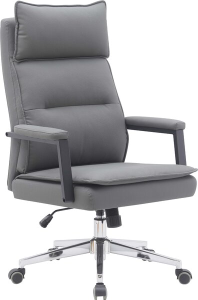 Casa Dolce sedia da ufficio WILFRED, grigio, 69x71x109-117 cm, girevole e regolabile in altezza, Pelle finta