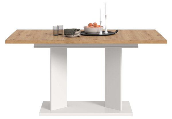 Xonox.home Tavolo da pranzo Gustav bianco/ finitura rovere Artisan L/A/P: 190x76x90 cm