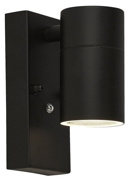 Applique Da Esterno Rochester Acciaio Nero Vetro Trasparente 1 Luce Gu10