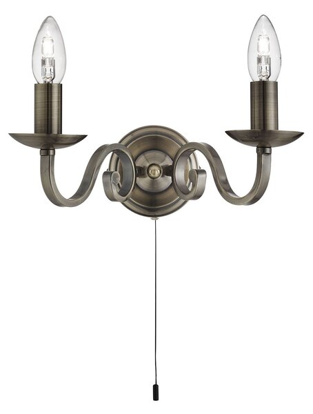 Applique Contemporanea Richmond Acciaio Ottone 2 Luci E14