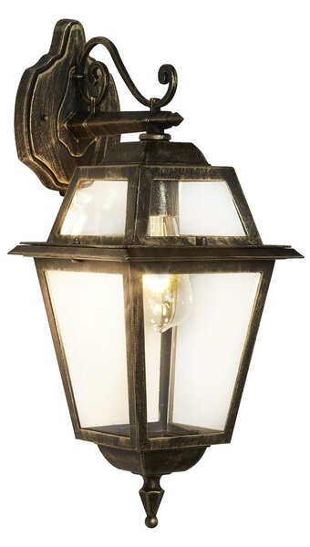 Applique Da Esterno Vintage Nuova Orleans Alluminio Nero Antico Vetro 1 Luce E27