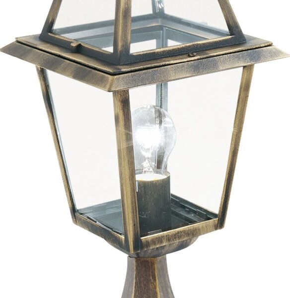 Paletto Da Esterno Vintage-Decò Nuova Orleans Alluminio Nero E Oro 1 Luce E27