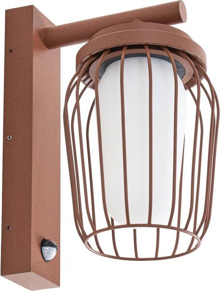 Lucande Lampada da parete per esterni Chandan, ruggine, sensore, IP44, E27