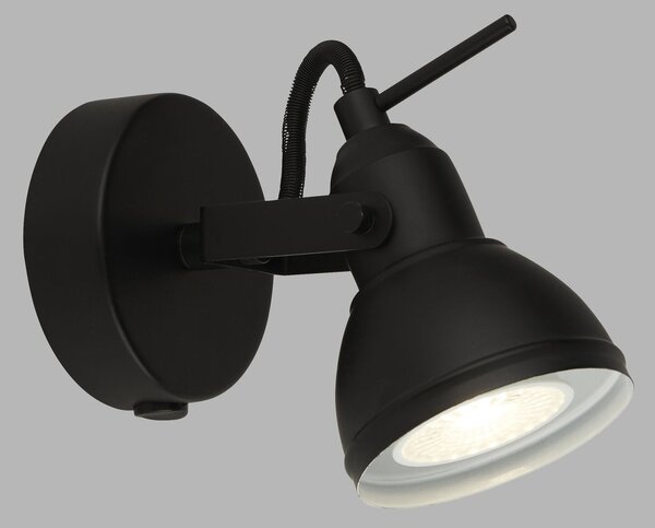 Applique Contemporanea Focus Spotlight Acciaio Bianco Nero 1 Luce Gu10