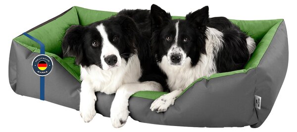 Letto per cani LUPI divano per cani cuscino per cani lavabile, GREEN-ROCK (grigio/verde), (XXL) circa 120x85x23cm