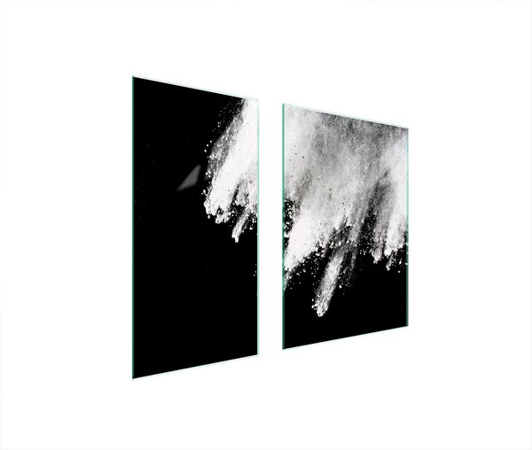 Piastre copri fornelli 2 pezzi 75x52 Copri piano cottura in Vetroceramica tagliere in vetro explosion nero