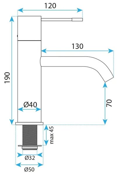 Rubinetto da lavabo Rea Venti Chrome Low