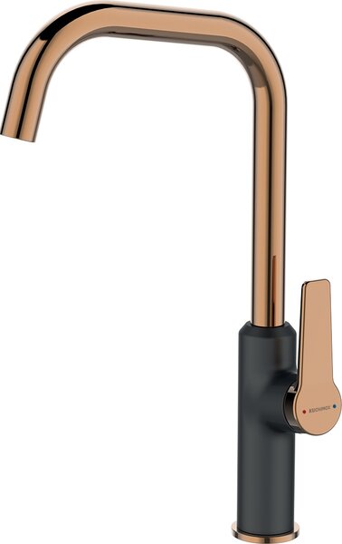 Miscelatore da cucina Miscelatore per lavello nero rosa oro Miscelatore monocomando