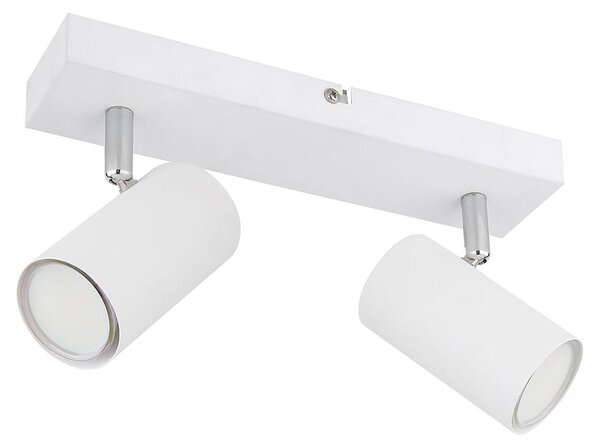 Faretti a soffitto, metallo, cromati, bianchi, lunghezza 26 cm