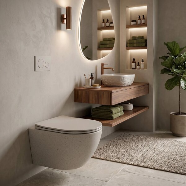 Vaso WC sospeso REA Carlo Mini Tornado Greige