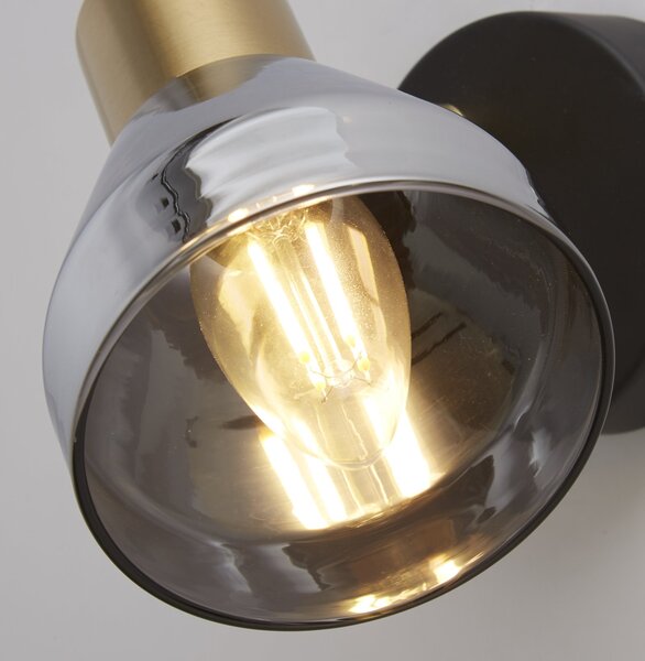 Plafoniera Industrial-Nordico Westminster Acciaio Nero Fumè 1 Luce E14