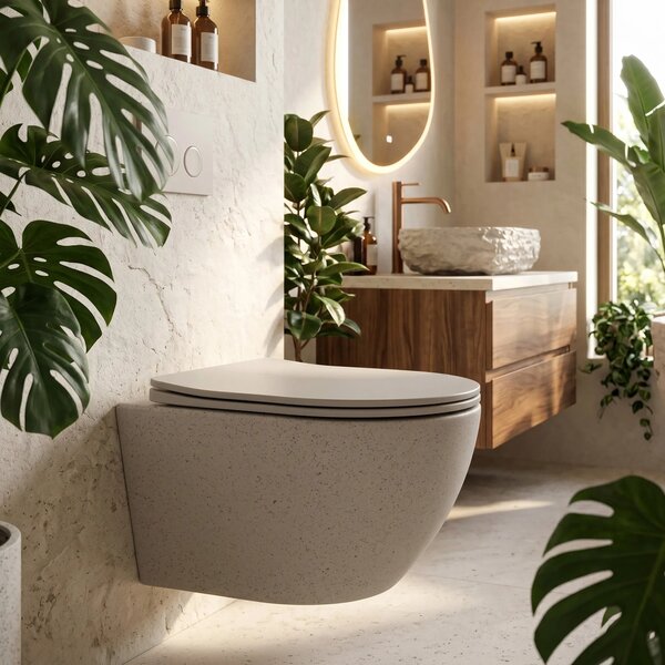 Vaso WC sospeso REA Carlo Mini Tornado Greige