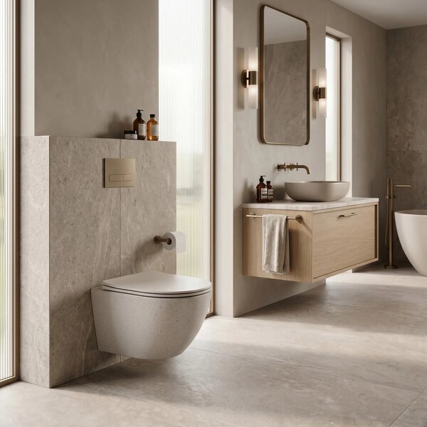 Vaso WC sospeso REA Carlo Mini Tornado Greige