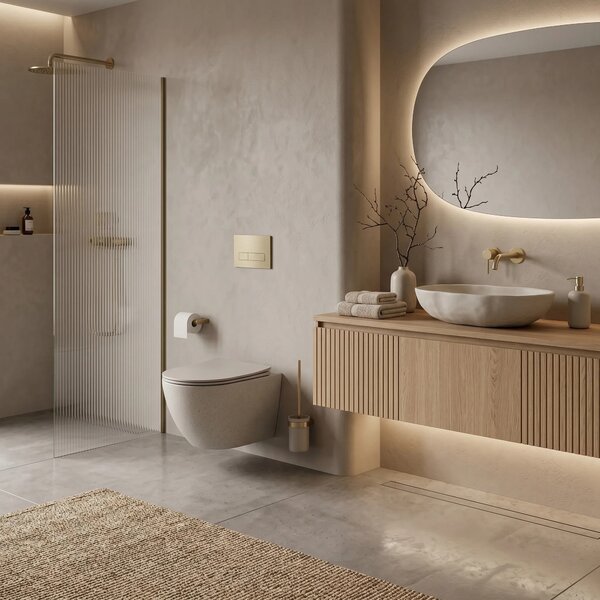 Vaso WC sospeso REA Carlo Mini Tornado Greige