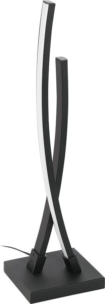 EGLO Lampada da tavolo LED Alboraya, lampada da comodino, lampada da tavolo in metallo nero e plastica bianca, lampada decorativa da salotto, bianco caldo