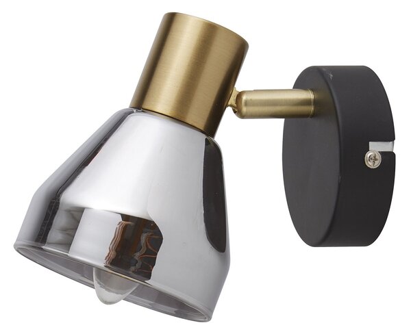 Plafoniera Industrial-Nordico Westminster Acciaio Nero Fumè 1 Luce E14