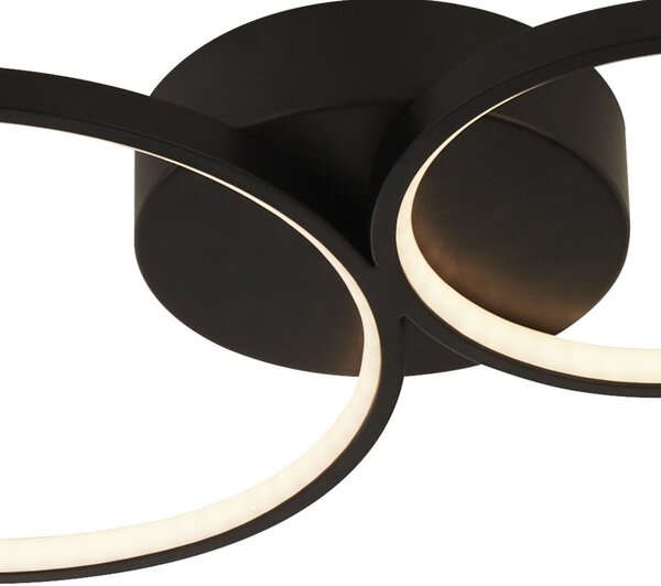 Plafoniera Contemporanea Circo Acciaio Bianco Policarbonato Nero Led 37,3W 3000K
