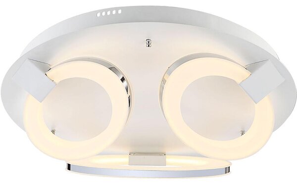 Lampada da soffitto a LED, design a anello, bianca, 57 cm