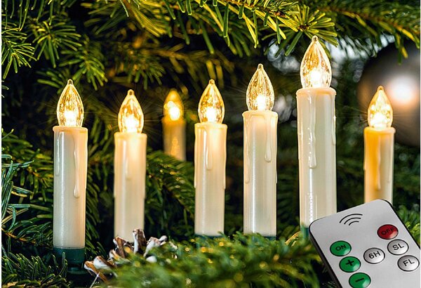 Set di candele LED per albero inn 10 Batt, interno, 10x1,5cmØ