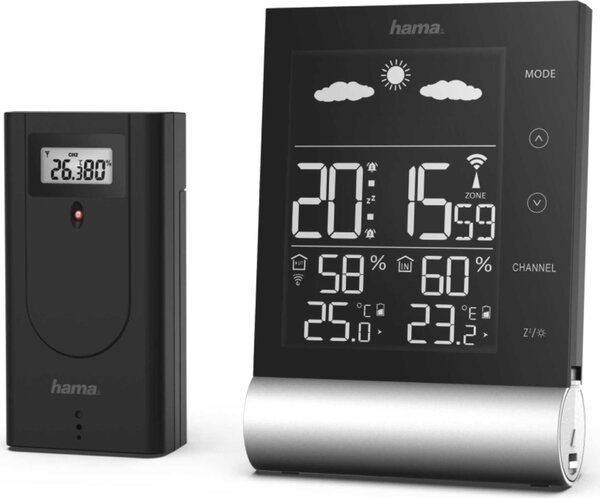 Hama Black Line - Stazione meteo - senza fili - Nero