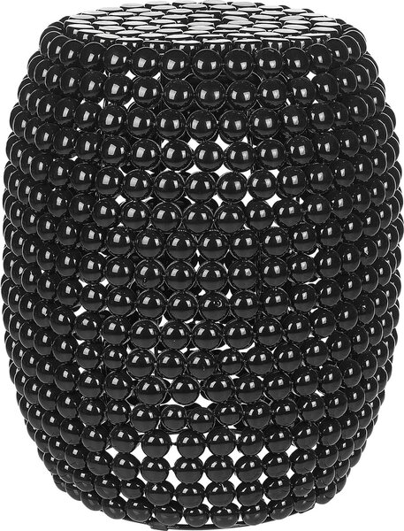 BELIANI Tavolino in ferro nero plastica 32 x 32 x 51 cm tavolino Drum forma ovale Soggiorno moderno