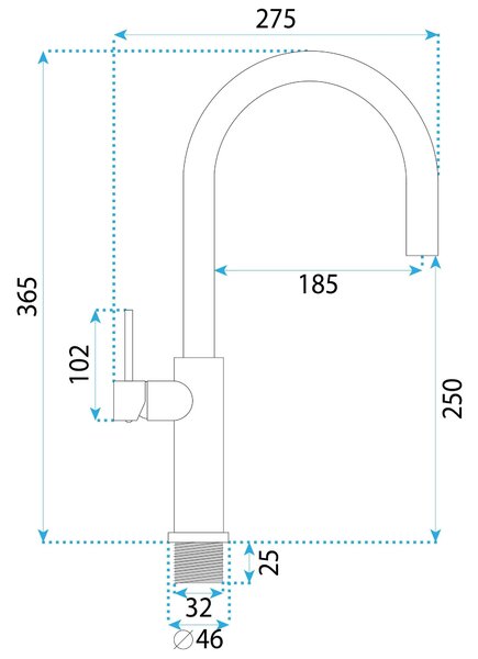 Rubinetto da cucina REA Rivo Black