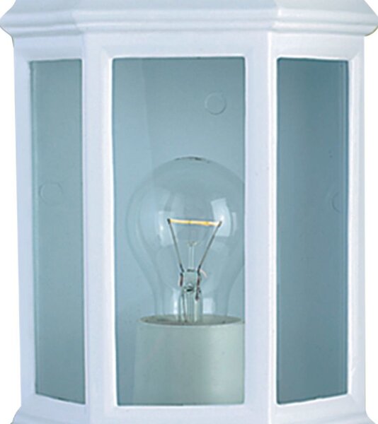 Applique Vintage-Decò Maine Alluminio Bianco Vetro 1 Luce E27