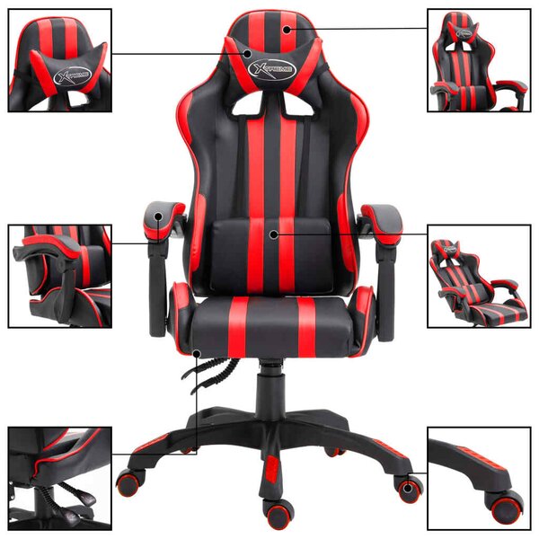 VidaXL Sedia da gioco in ecopelle rossa