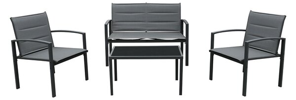 Set da salotto 4 pezzi da giardino interno esterno gruppo di sedute panca tavolo da giardino