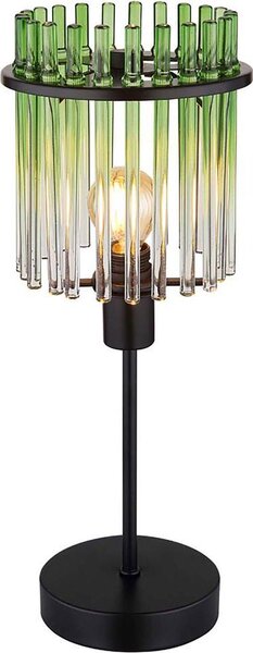 Lampada da tavolo a LED, metallo, vetro verde, H 37,5 cm