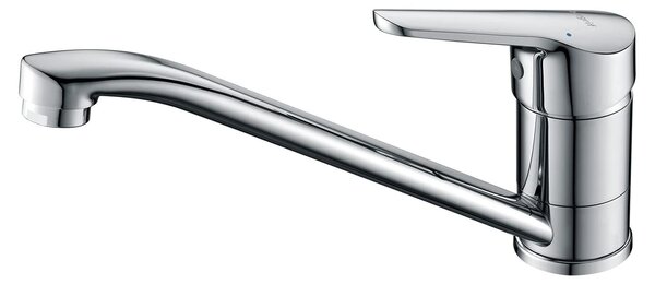 Rubinetto da cucina girevole a 360° - Ottone - Cromato - Argento - Per due lavelli