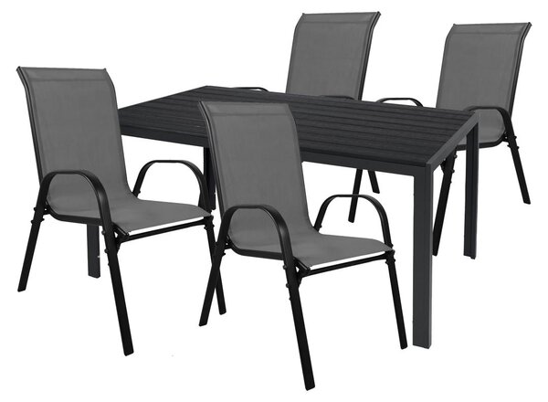 Set da giardino Set di sedute 5 pezzi 180x90cm Alluminio / Non-Legno