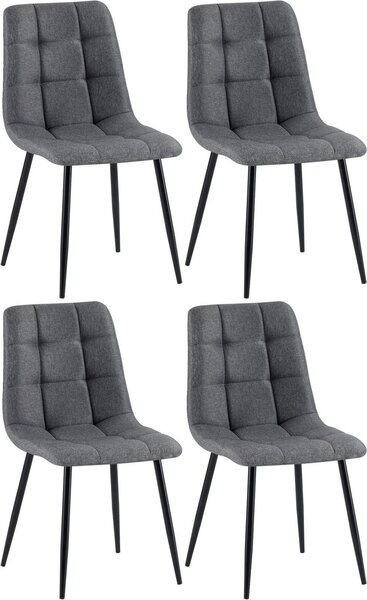 Confortevole sedia da pranzo - Sala da pranzo - Look moderno, ottimo comfort di seduta, protezione del pavimento. Colore: grigio scuro