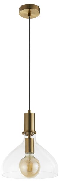 Sospensione Contemporanea Margherita Acciaio Ottone Vetro 1 Luce E27