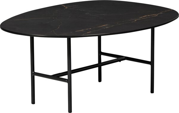 Tavolino Vajen con piano effetto marmo nero 80x60 cm