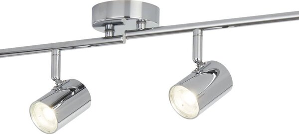 Plafoniera Contemporanea Rollo Acciaio Cromo Vetro Trasparente Led 16,1W 3000K
