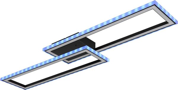 Lampada da soffitto LED RGB, nero opalino, dimmerabile, telecomando