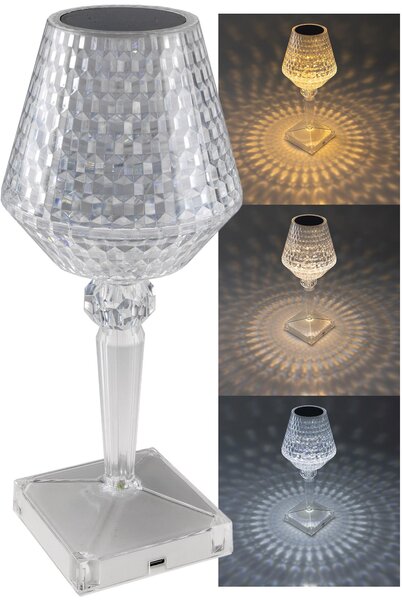 Lampada da tavolo a LED, batteria ricaricabile, 26 cm, interruttore a sfioramento